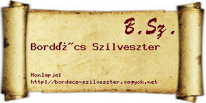 Bordács Szilveszter névjegykártya