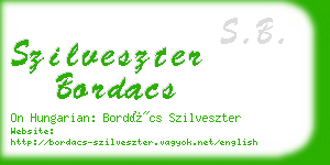szilveszter bordacs business card